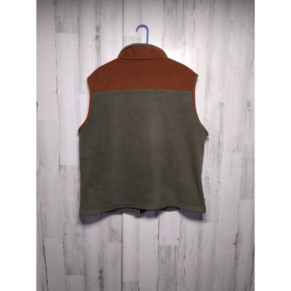 Polar Graphics XXL Fleece Vest Two Tone Green Brown USA Made Zip Front Vintage - Picture 7 of 7